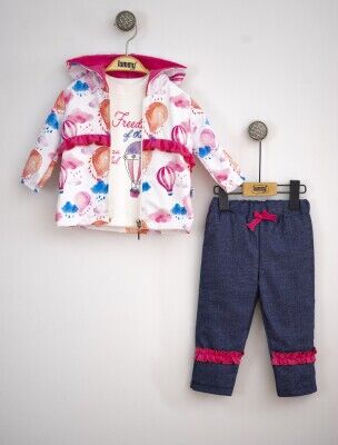 Toptan Bebek 3'lü Ceket Pantolon ve Uzun Kollu Tişört Takım 6-18M Lummy Baby 2010-9021 - Lummy Baby