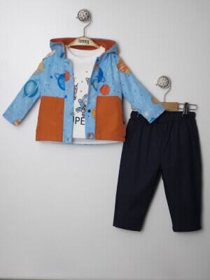 Toptan Bebek 3'lü Ceket Pantolon ve Uzun Kollu Tişört Takım 6-18M Lummy Baby 2010-9025 - Lummy Baby