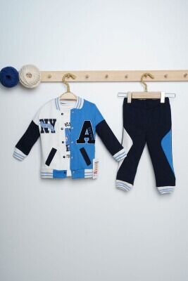 Toptan Bebek 3'lü Ceket Pantolon ve Uzun Kollu Tişört Takım 6-18M Lummy Baby 2010-9070 - 1