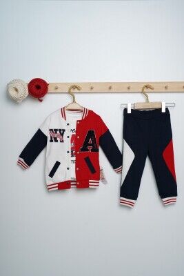 Toptan Bebek 3'lü Ceket Pantolon ve Uzun Kollu Tişört Takım 6-18M Lummy Baby 2010-9070 - 4