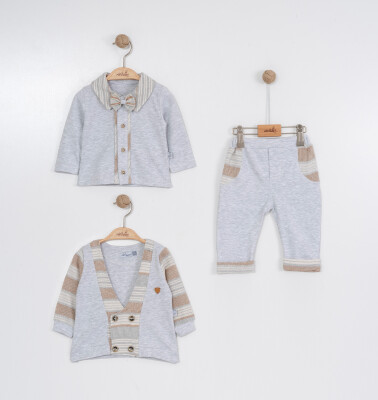 Toptan Bebek 3'lü Takım 6-24M Miniborn 2019-9050 - Miniborn