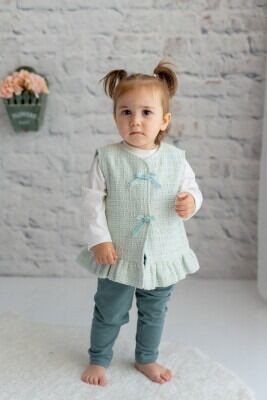 Toptan Bebek 3'lü Yelek Bluz ve Tayt Takım 6-48M Zeyland 1070-242M2DHG79 - Zeyland