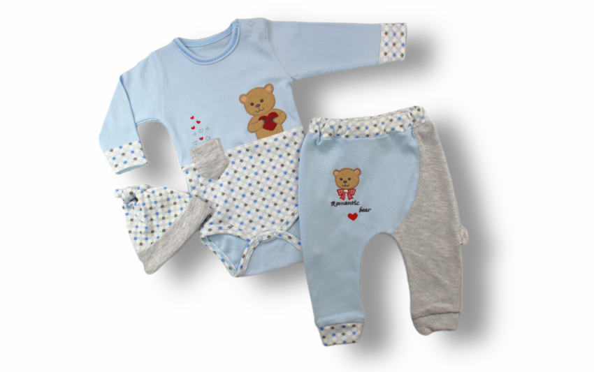 Toptan Bebek 3'lü Yenidoğan Takım 3-18M Tomuycuk 1074-75475 - 1