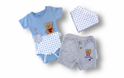 Toptan Bebek 3'lü Zıbın Set 3-18M Tomuycuk 1074-75502 - Tomuycuk