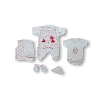 Toptan Bebek 5'li Tulum Takım 0-3M Tomuycuk 1074-15242 - Tomuycuk