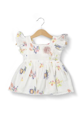 Toptan Bebek Çiçekli Elbise 6-24M Boncuk Bebe 1006-6106 - 1