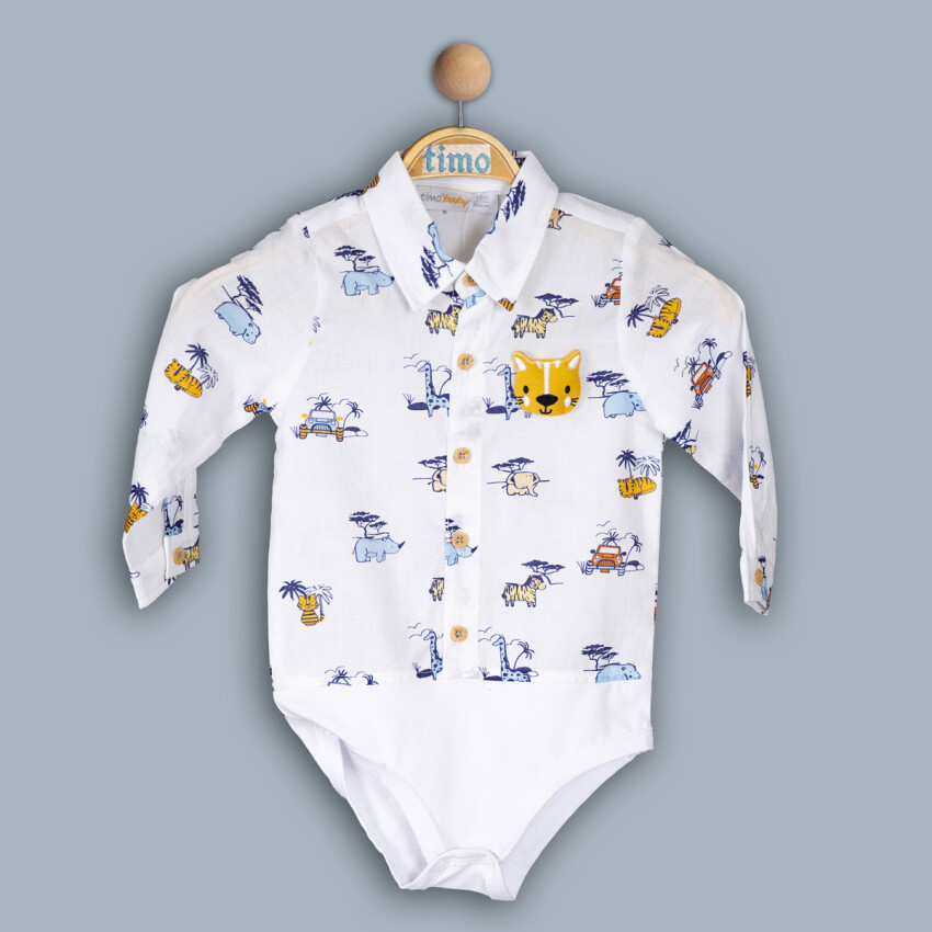 Toptan Bebek Çıtçıtlı Gömlek Bady 6-24M Timo 1018-TE4DÜ042241601 - 1