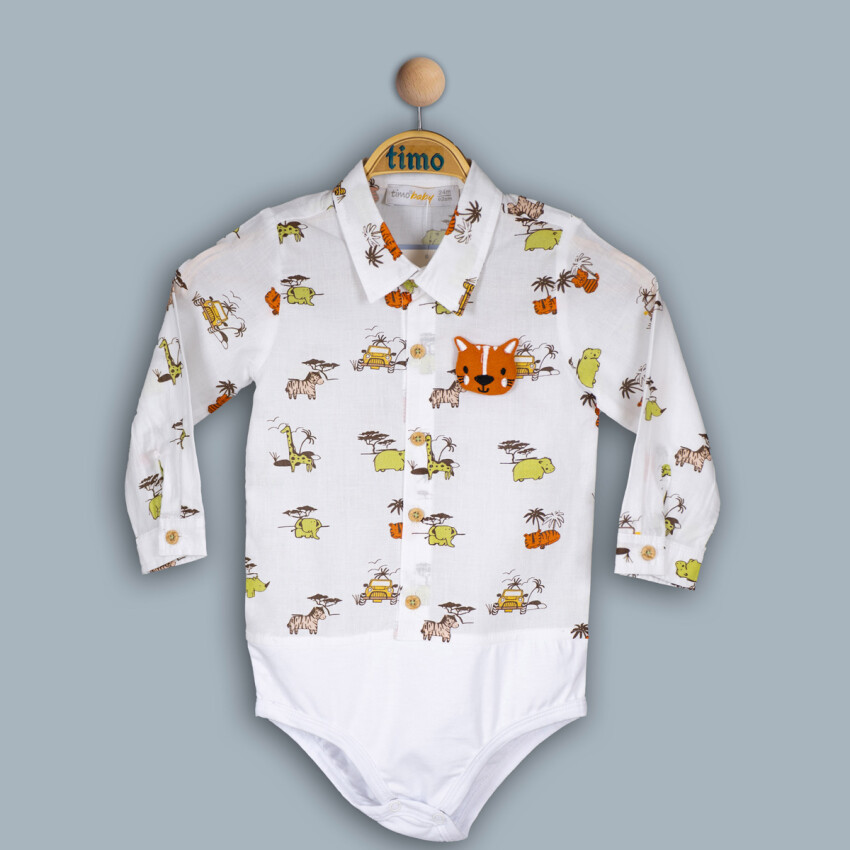 Toptan Bebek Çıtçıtlı Gömlek Bady 6-24M Timo 1018-TE4DÜ042241601 - 2