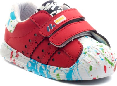 Toptan Bebek Desenli Cırt Cırtlı Spor Ayakkabı 21-25EU Minican 1060-C-B-265 Kırmızı