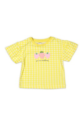 Toptan Bebek Ekoseli Tişört 6-18M Tuffy 1099-9012 Sarı