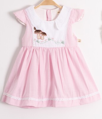 Toptan Bebek Elbise 6-24M Miniborn 2019-3251 Pembe