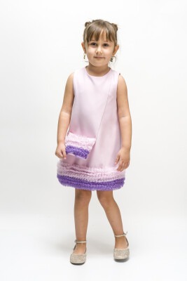 Toptan Bebek Eteği Fırfırlı Elbise 6-18M Wecan 1022-23114 Açık Lila