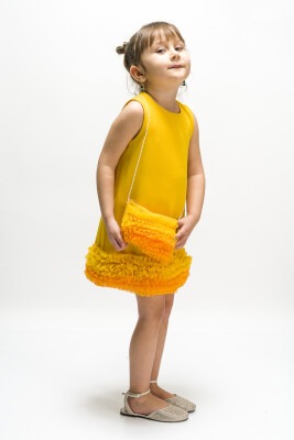Toptan Bebek Eteği Fırfırlı Elbise 6-18M Wecan 1022-23114 Sarı