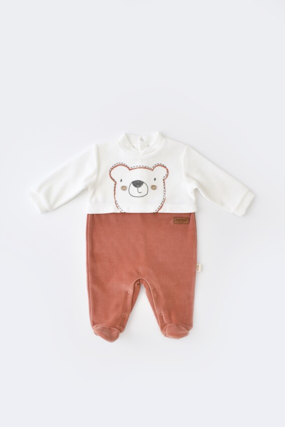 Toptan Bebek Kadife Ayaklı Tulum Baby Cosy 2022-CSYK6013 - 1