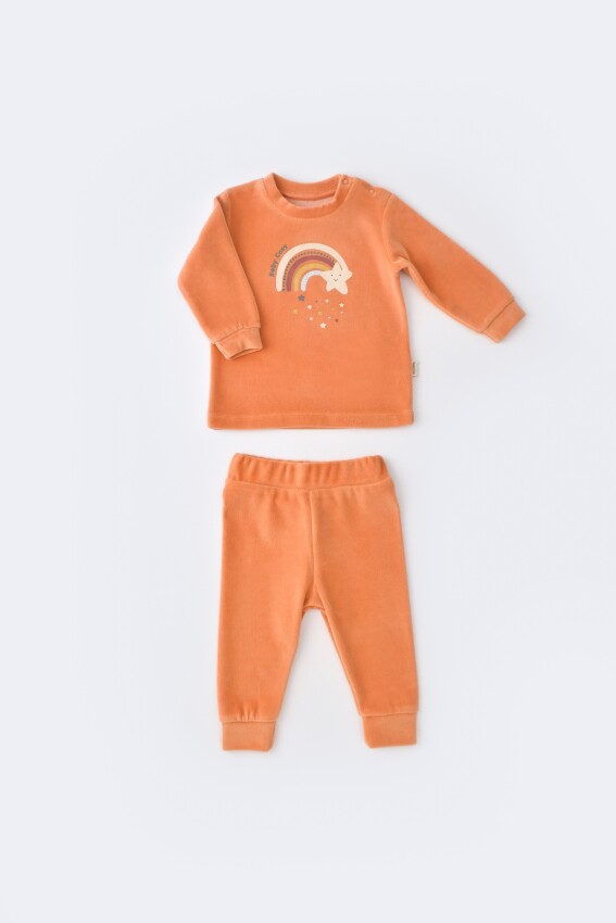 Toptan Bebek Kadife Pantolon & Uzun Kollu Takım Baby Cosy 2022-CSYK6008 - 1