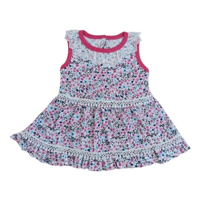 Toptan Bebek Kır Çiçeği Baskılı Elbise 0-9M Tomuycuk 1074-70059 - 1