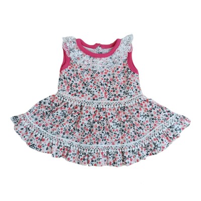 Toptan Bebek Kır Çiçeği Baskılı Elbise 0-9M Tomuycuk 1074-70059 - Tomuycuk (1)