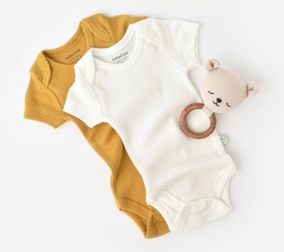 Toptan Bebek Modal 2 Li Kısa Kollu Body 3-24M Baby Cosy 2022-CSYM11209 - 1