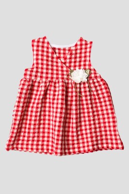 Toptan Bebek Pötikare Kruvaze Elbise 6-18M Kidexs 1026-60149 Kırmızı