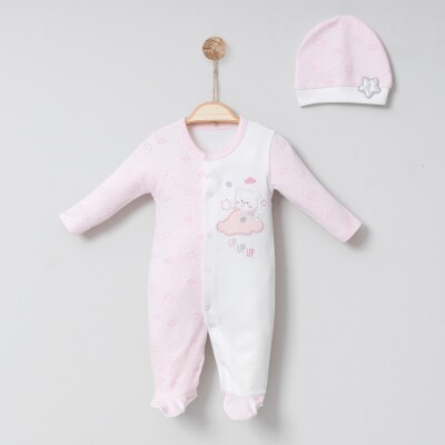 Toptan Bebek Tulum ve Şapka Takım 0-6M Miniborn 2019-6051 - 2