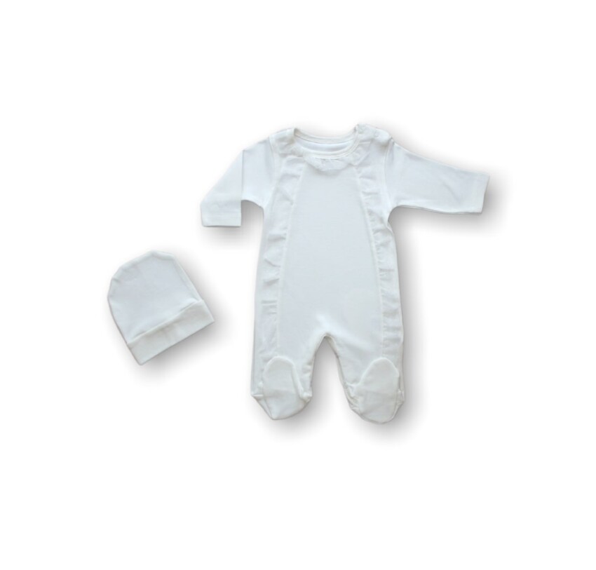 Toptan Bebek Tulum ve Şapka Takım 0-6M Tomuycuk 1074-25244 - 1