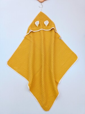 Toptan Bebek Ultra Soft Pamuklu Pike Battaniye (86x86 cm) Tomuycuk 1074-10245 Sarı