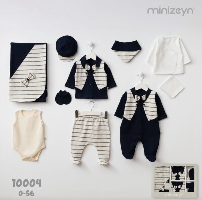 Toptan Erkek Bebek 10'lu Yenidoğan Takım 0-3M Minizeyn 2014-10004 - Minizeyn