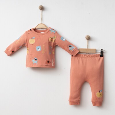 Toptan Erkek Bebek 2'li Badi ve Pantolon Takımı 3-12M Gümüş Baby 2043-2110 Gümüş Baby 2043-002110 Kiremit