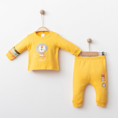 Toptan Erkek Bebek 2'li Badi ve Pantolon Takımı 3-12M Gümüş Baby 2043-2120 Gümüş Baby 2043-002120 Gü - Gümüş Baby (1)