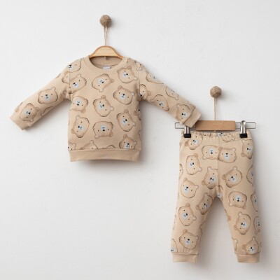 Toptan Erkek Bebek 2'li Badi ve Pantolon Takımı 6-18M Gümüş Baby 2043-002070 - Gümüş Baby (1)