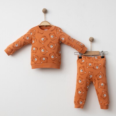 Toptan Erkek Bebek 2'li Badi ve Pantolon Takımı 6-18M Gümüş Baby 2043-002070 - 3