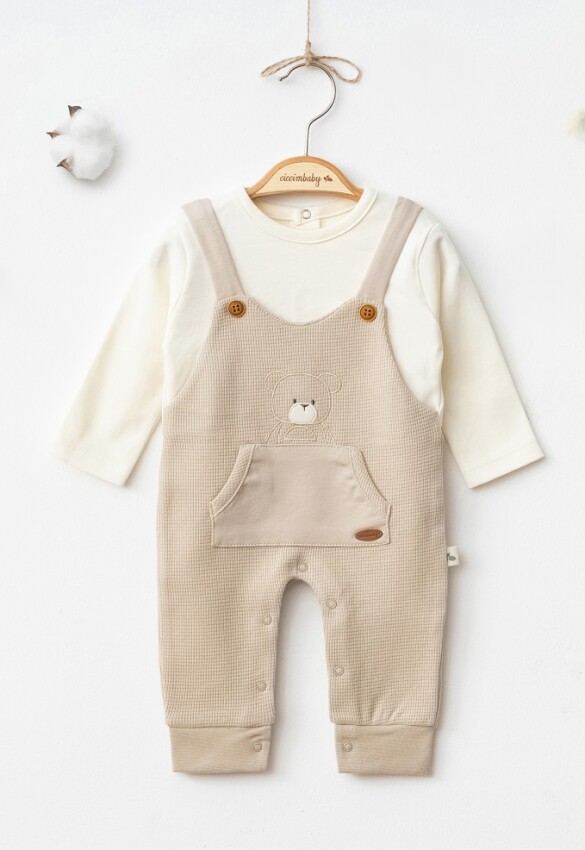 Toptan Erkek Bebek 2'li Body ve Tulum Takım 0-12M Ciccimbaby 1043-5076 - 2