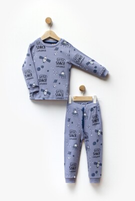 Toptan Erkek Bebek 2'li Pijama Takım 1-5Y Flexi Baby 2063-217584 Mavi