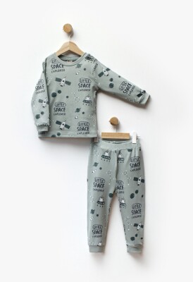 Toptan Erkek Bebek 2'li Pijama Takım 1-5Y Flexi Baby 2063-217584 Yeşil