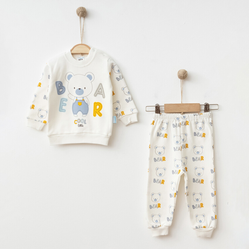 Toptan Erkek Bebek 2'li Pijama Takımı 6-12M Hoppidik 2017-2374 - 1