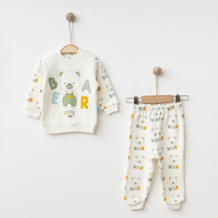 Toptan Erkek Bebek 2'li Pijama Takımı 6-12M Hoppidik 2017-2374 - 2