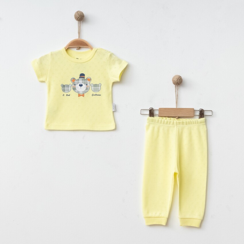 Toptan Erkek Bebek 2'li Pijama Takımı 6-18M Gümüş Baby 2043-002080 - 2