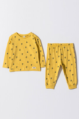 Toptan Erkek Bebek 2'li Pijama Takımı 6-18M Tuffy 1099-1006 Sarı