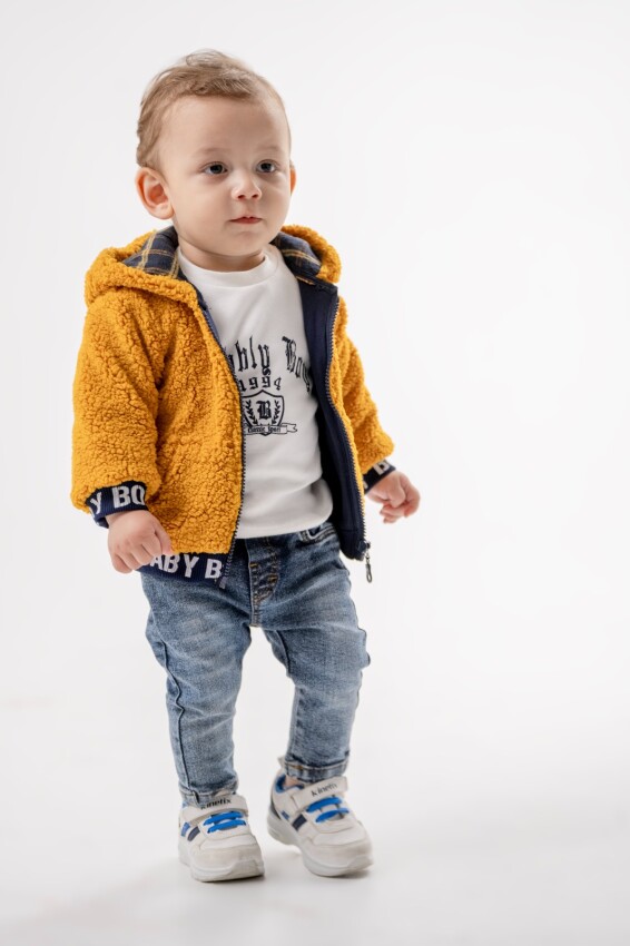 Toptan Erkek Bebek 3'lü Ceket Sweat ve Kot Pantolon Takım 6-24M Bubbly 2035-4046 - 1