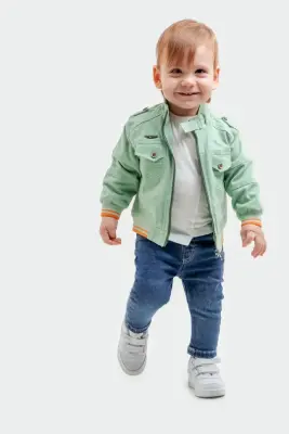 Toptan Erkek Bebek 3'lü Ceket Tişört ve Kot Pantolon Takımı 6-24 M Bubbly 2035-375 - 2