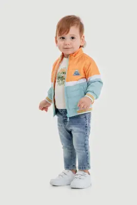Toptan Erkek Bebek 3'lü Pantolon, Ceket ve Tişört Takımı 6-24M Bubbly 2035-1569 - Bubbly (1)