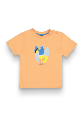 Toptan Erkek Bebek Baskılı Tişört 6-18M Tuffy 1099-1706 Orange