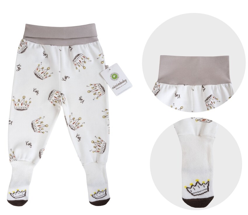 Toptan Erkek Bebek Çoraplı Pantolon 0-9M Ciccimbaby 1043-4927 - 1