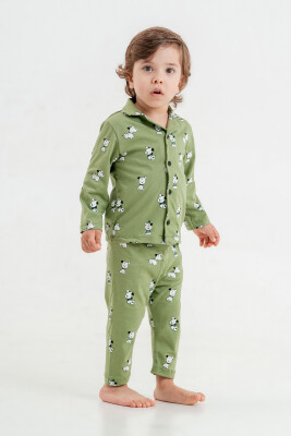 Toptan Erkek Bebek Desenli Pijama Takımı 6-18M Tuffy 1099-1005 - 2