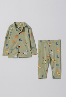 Toptan Erkek Bebek Desenli Pijama Takımı 6-18M Tuffy 1099-1005 - Tuffy