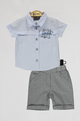 Toptan Erkek Bebek Gömlek ve Pantolon Takım 6-18M Kumru Bebe 1075-4030 - Kumru Bebe (1)