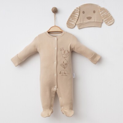 Toptan Erkek Bebek Tulum 0-1M Gümüş Baby 2043-0084 - 2