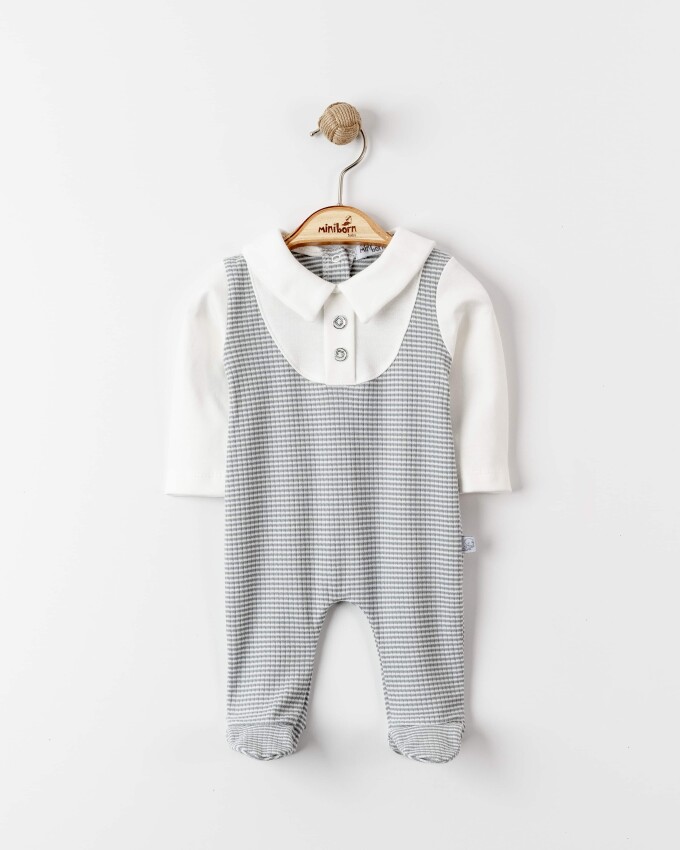 Toptan Erkek Bebek Tulum 0-6M Miniborn 2019-6313 - 2