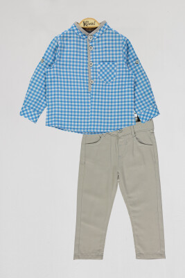 Toptan Erkek Çocuk 2'li Gömlek ve Pantolon Takım 2-5Y Kumru Bebe 1075-4031 - Kumru Bebe (1)