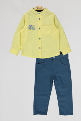 Toptan Erkek Çocuk 2'li Gömlek ve Pantolon Takım 2-5Y Kumru Bebe 1075-4071 - Kumru Bebe (1)